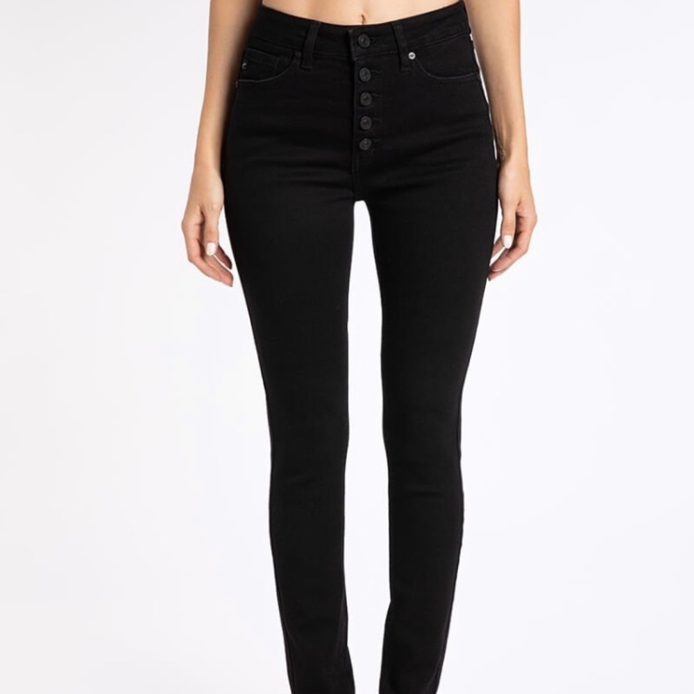 High waisted black jean